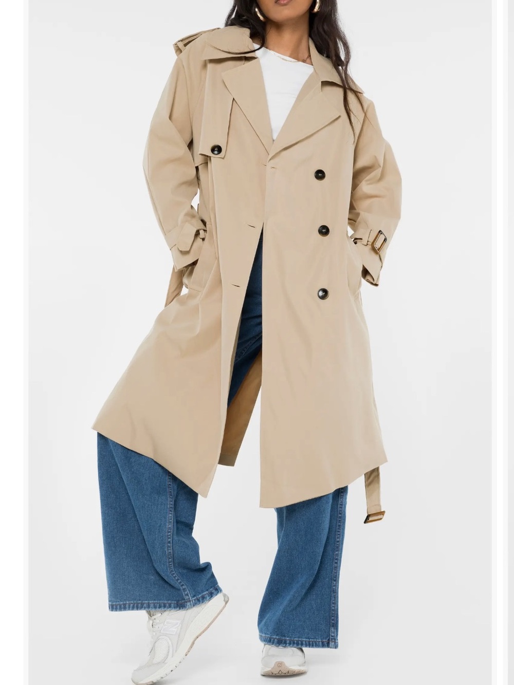 Princess Polly Westwind Trench Coat Double Breasted Beige Woman’s XS/S